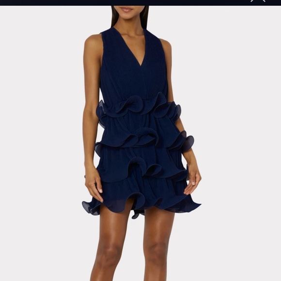Milly gia chiffon tiered dress. Navy. Only wore once! - Picture 1 of 2